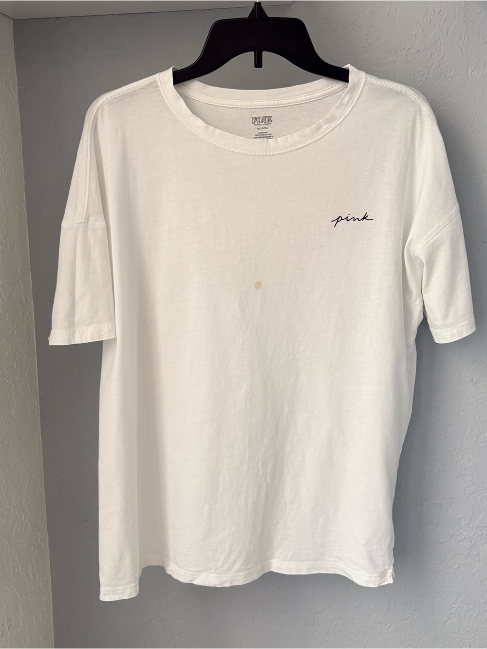 PINK Victoria's Secret White Short Sleeve Logo Tee